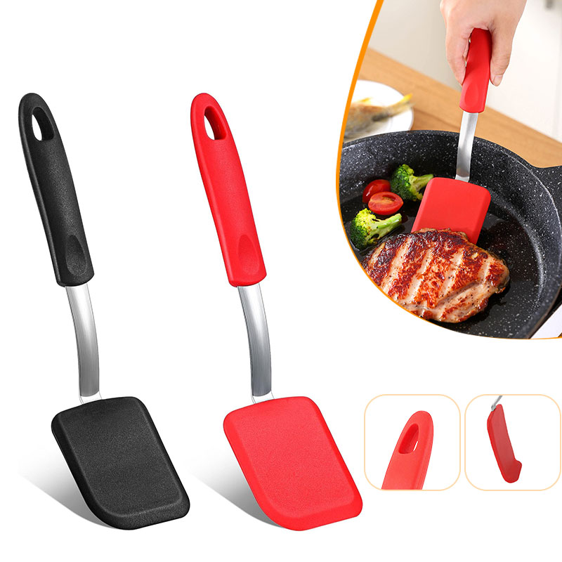 Okonomiyaki Spatula - Silikon-Keksspatel, Turner, antihaftbeschichtet, Mini-Brownie-Spatel, flexible Küchenspatel,
