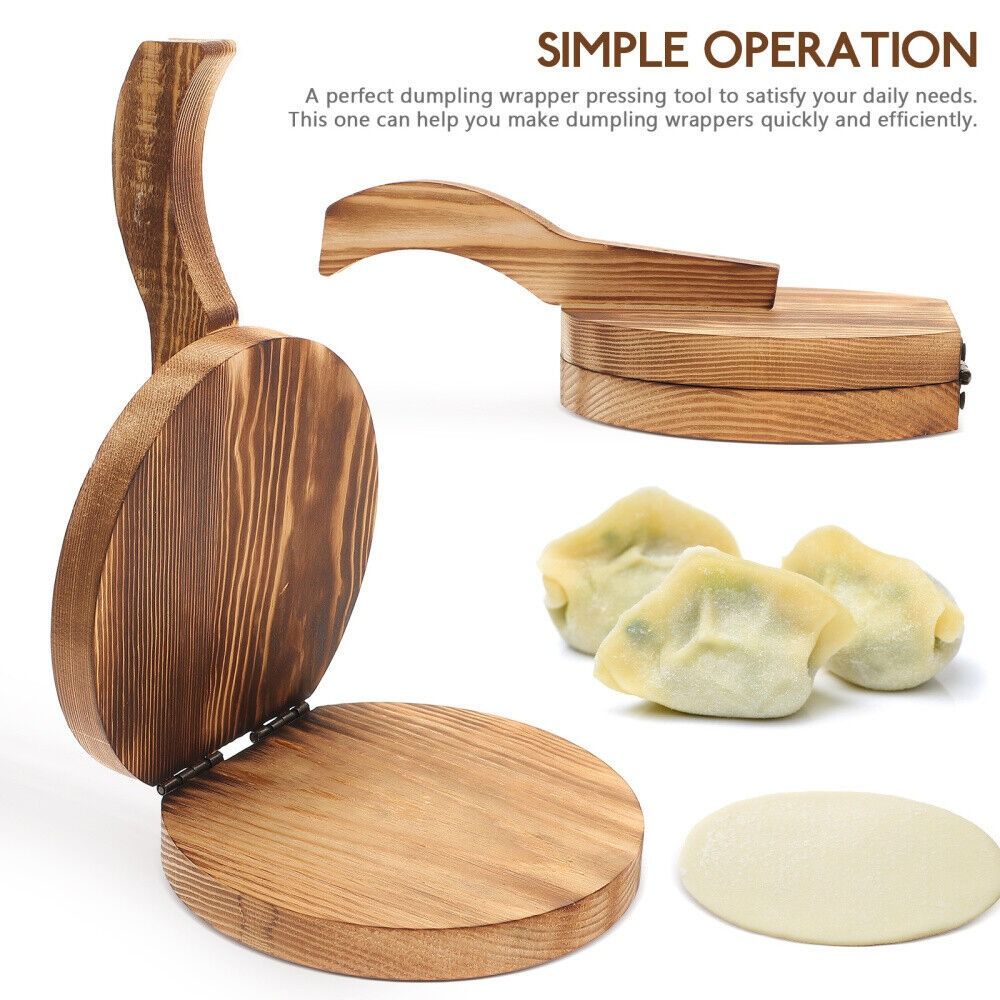 Dumpling Press Set - Holzteig presser Chapati Presser Teig Presser