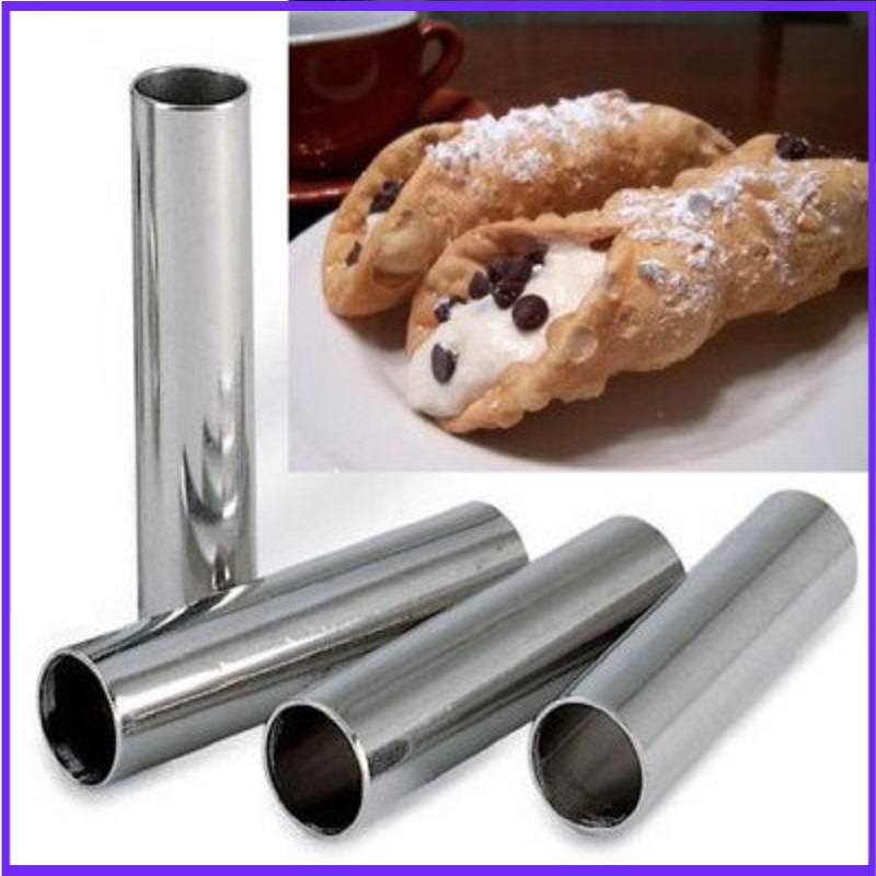 Danish Pancake Pan - Aluminium Cannoli Formen, 4 Röhrchen/Packungen Cannolo