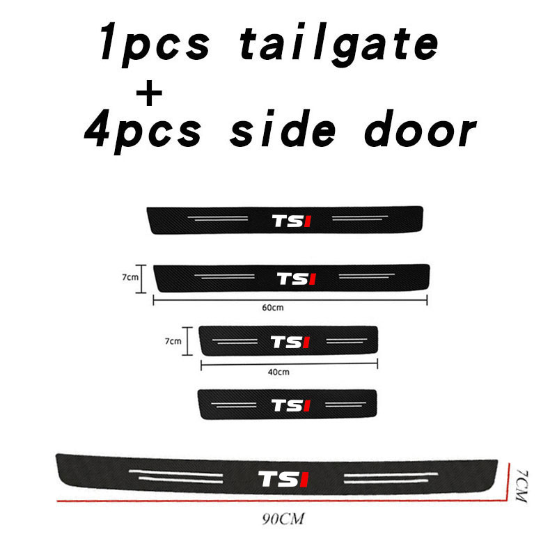 Crepe Pan Carbon - Autotürschwellenschutz-Aufkleber für Volkswagen VW TSI TDI