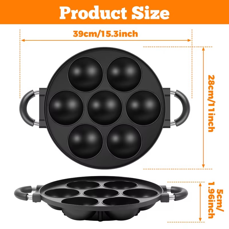 7-Fach-Aluminiumform für Pfann – Takoyaki Grill Plate Bewertung und Preis
